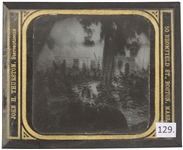 Civil War Magic Lantern Slide -- Showing Wounded Soldiers After the Battle of Savage's Station, About to Be Captured by Confederates